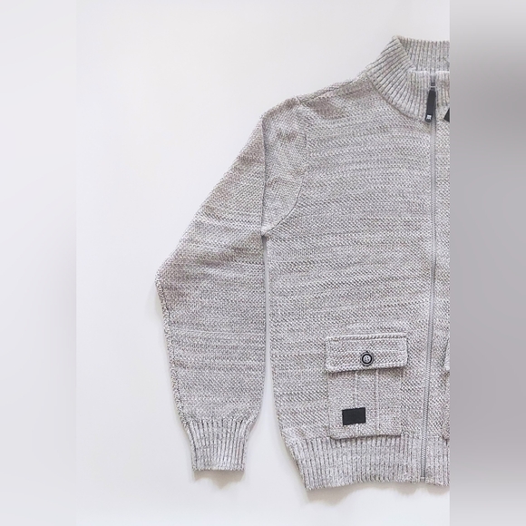 Projek Raw Men's Size Large Marled Full Zip Cardigan Sweater Gray NWT - Picture 2 of 7